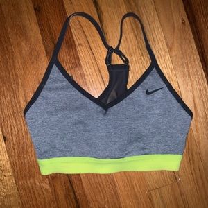 Gray nike sports bra